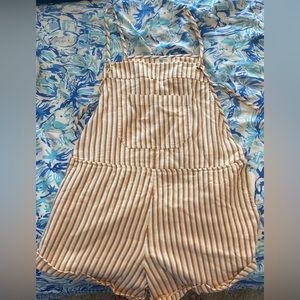 Billabong striped overalls.